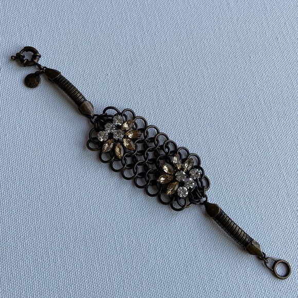 J Crew Rhinestone Mesh Bracelet - Picture 1 of 9